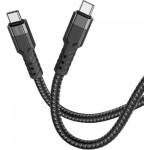 hoco. Кабел usb-c - usb-c, hoco u110, 60w, 3a, 1.2м, екстра устойчив, Черен (22239)