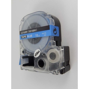 Compatible Epson LK-SD18BW, 18mm x 9m, бял печат / син фон, съвместима лента (LSD18BW)
