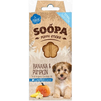Soopa Tyčinky Puppy Banán a Tekvica dentálne maškrty 100 g