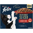 Felix deliciously sliced Tasty Shreds hovězí kuře kachna a krůta v želé 12 x 80 g