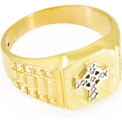 sZlato.cz 3467 Zlatý pánský prsten s křížem z bílého zlata