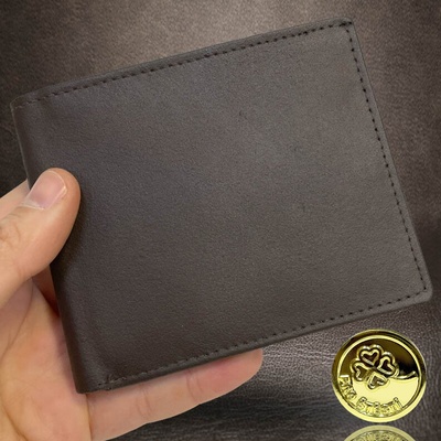 Výjimečně modrá kvalitní poctivě šitá. Slim peněženka a vlastní monogram ražba monogram u A Okrasně Monotype Cors.