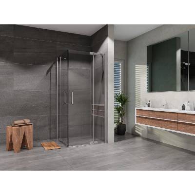 Lansanit Sprchový kout Brix 900x900, chrom/čiré sklo, pravé provedení
