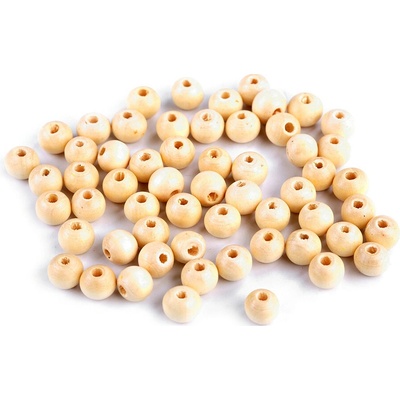 Dřevěné korálky Ø8 mm, střední, 1 přírodní sv.