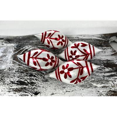 Okrasa Čadca Vianočné olivy 36/102/8x4/4ks - ľudové, červené