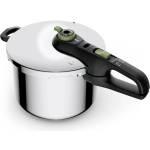 Tefal Secure Trendy Induction Pressure Cooker 6L - 2-Stage Cooking Control: High Level 117°C - Low Level 112°C - Stainless Steel/Black/Green - P2580703 (P2580703)