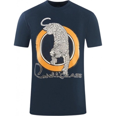 Cavalli Class Leopard Navy Blue tričko Tmavě modrá