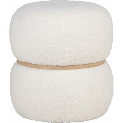 House Nordic Taburet (Puf) MILFORD Ø38x41 cm, bílé bouclé