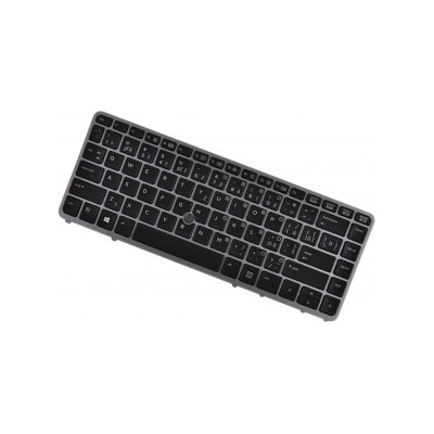 776475-001 klávesnice na notebook CZ/SK stříbrný rámeček, podsvícená, Trackpoint
