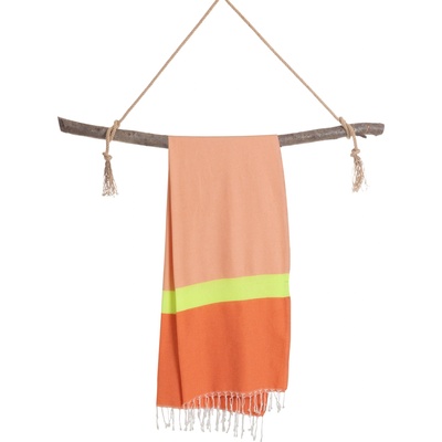 Hello Towels Памучна кърпа в кутия Hello Towels - Neon, 100 х 180 cm, оранжево-зелена (10783)