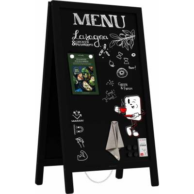 Allboards PK63WRBK Magnetický křídový reklamní stojan černý 80 x 45 cm
