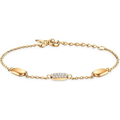 SAVICKI Náramok s príveskom pozlátené striebro so zirkónom 19 cm - B-B-B0839-00274-925-Z