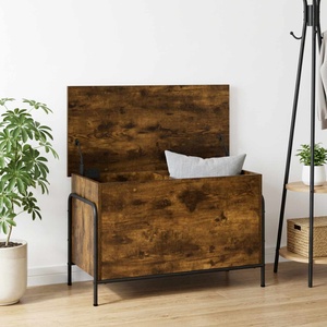 vidaXL Кутия за съхранение Опушен дъб 80 x 40 x 49, 5 см (8013676)