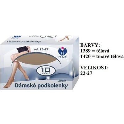 Novia dámské podkolenky N02 10 párů tělová