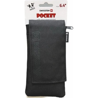 Púzdro Swissten Pocket so šnúrkou, univerzálne 6,4" - čierne