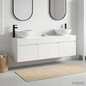 vidaXL Комплект шкафове за баня 3 бр. Бял гланц 49 x 44, 5 x 66, 5 см (3405761)