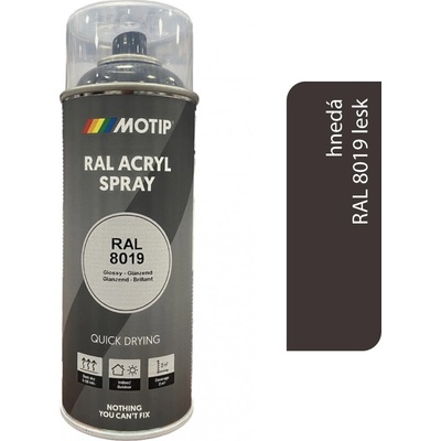 Motip Acryl 400 ml RAL 8019 lesk