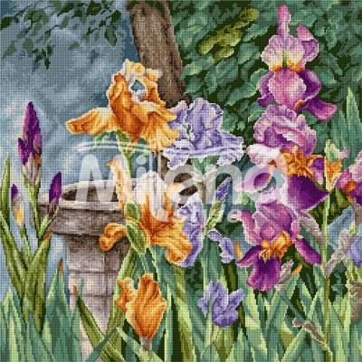 Milena Style Ириси в градината конци dmc 1: 4