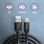 AXAGON BUCM-AM10AB 1 м кабел за данни и зареждане Type C - USB черен (BUCM-AM10AB)