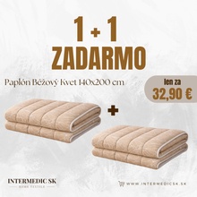 Intermedic SK Celoročný paplón Béžový kvet mikrovlákno 140x200 2ks