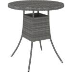 vidaXL Градинска маса, сива, 70x70x73 см, полиратан (310469)