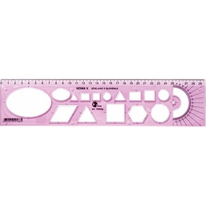 Optima Шаблонна линийка OPTIMA гъвкава розова 30cm 53070 (53070)