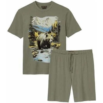 Atlas For Men bavlnené pyžamo Nature zelená
