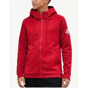 Adidas Stack Logo On Left Sleeve Hoodie Red