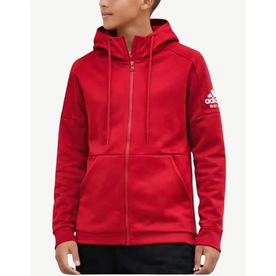 Adidas Stack Logo On Left Sleeve Hoodie Red