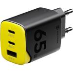 Tactical MINIMI мрежово зарядно устройство с USB+2 Type-C изхода, 65 W, бързо зарядно, ЧЕРНО 57983128784 (57983128784)