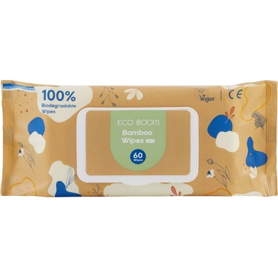 Eco Boom Бамбукови мокри кърпички Eco Boom - Joy, 16 х 20 cm, 60 броя (ECO BOOM)