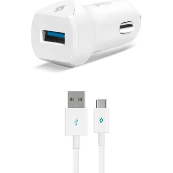 Ttec Зарядно за кола ttec - SpeedCharger QC 3.0, USB-A, кабел USB-C, бяло (8694470658865)