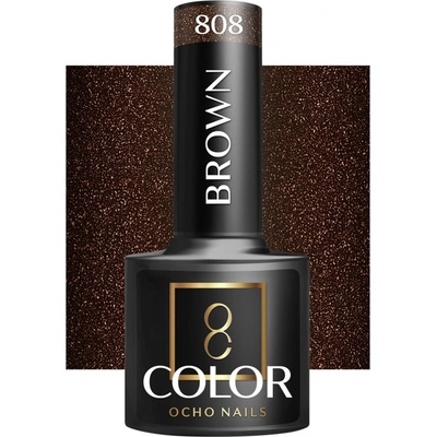 Activeshop Ocho Nails Hybridný lak na nechty hnedý 808 5 g