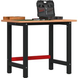 vidaXL Работна маса 100x60x81, 5 см масивна дървесина бук правоъгълна (3309662)