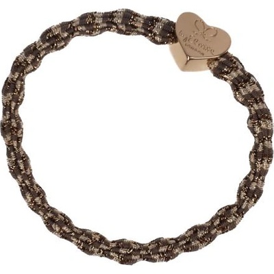 By Eloise London Metallic Gold Heart гривна / ластик за коса цвят кафяв