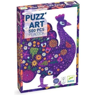 DJECO Пъзел от серията Puzz'art паун - 500 части - Djeco (DJ07669)