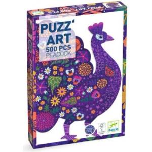 DJECO Пъзел от серията Puzz'art паун - 500 части - Djeco (DJ07669)