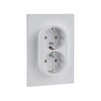 Schneider Electric SE Контакт шуко ДВОЕН 16A с винтови клеми и детска защита бял Odace /до изчерпване/ - S521087 (S521087)