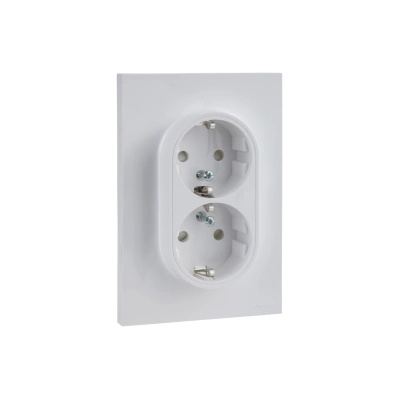 Schneider Electric SE Контакт шуко ДВОЕН 16A с винтови клеми и детска защита бял Odace /до изчерпване/ - S521087 (S521087)