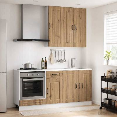 vidaXL Кухненски единица KALMAR 5 pcs Дъб артизан Инженерна дървесина (3438254)
