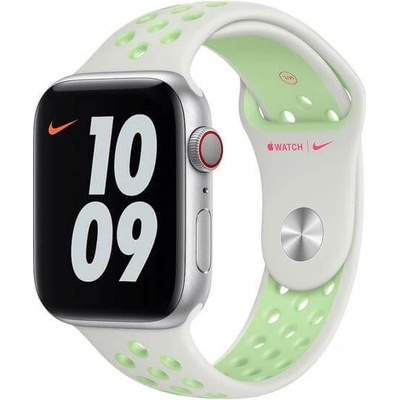 Apple Оригинална силиконова каишка за Apple Watch 42мм, 44мм, 45мм, 46мм, Ultra 49мм - Apple Watch Nike Band Sport Vapor Green (mg3w3zm/a)
