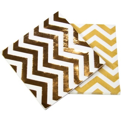 Folat ubrousky papírové Zigzag metalické Rose Gold 20ks 33x33cm