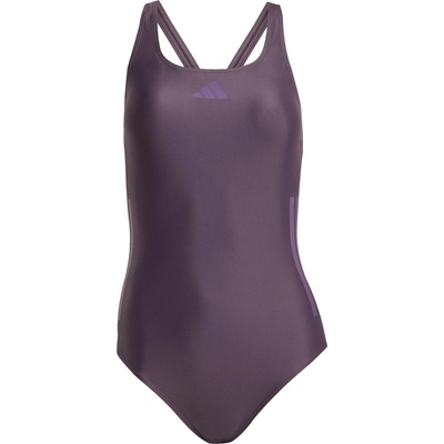 Adidas Дамски бански костюм adidas Women's 3 Stripes Bold Swimsuit - Aurora Black / Aurora Plum - размер 36 (EU) (150-4471-0512)