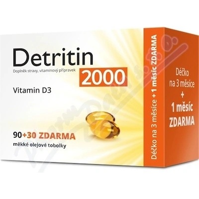 Detritin Vitamin D3 2000 IU 90+30 měkkých tobolek