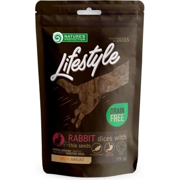 Natures P Lifestyle dog soft rabbit dices with chia seeds 75 g