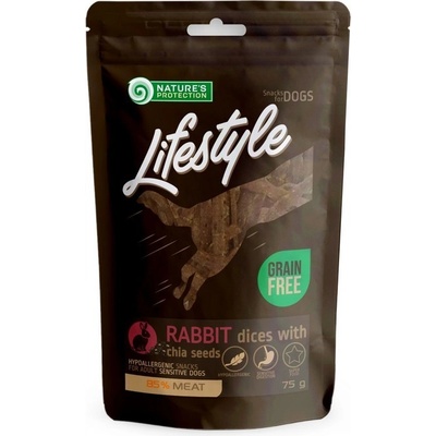 Natures P Lifestyle dog soft rabbit dices with chia seeds 75 g