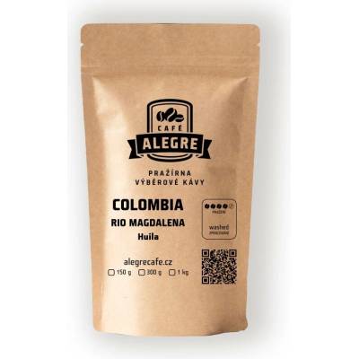 Alegre Café Roasters Rio Magdalena 100% Arabica z Kolumbie pražená na espresso espresso 300 g