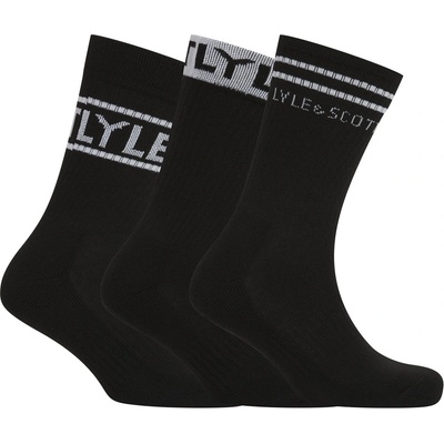 Lyle and Scott Чорапи Lyle and Scott 3-Pack Logo Socks - Black