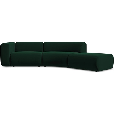 makamii Тъмнозелен кадифен шезлонг (десен ъгъл) Ekahi - Makamii (EKAHI_4SOR_3_P1_C24)
