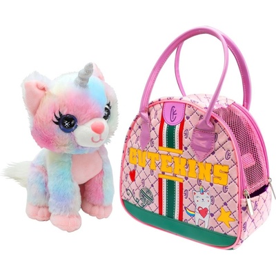 Funville Детска играчка Funville CuteKins - Коте еднорог в чанта, Rainbow (35045)